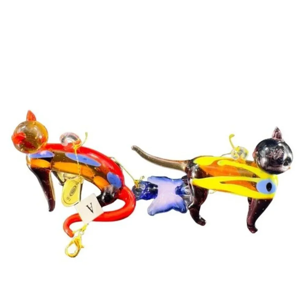 2014 Bradford Exchange‎ Bracelet Playful And Frisky Glass Fabulous Felines W Tag